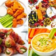 Super Bowl recipes collage.