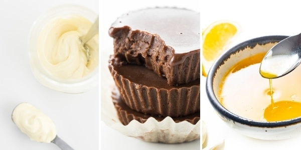 Keto butter and oils used in recipes.