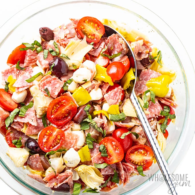 chopped antipasto salad in bowl