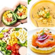 Healthy lunch header collage.