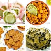 Healthy snacks collage.