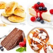 Baking recipes collage.