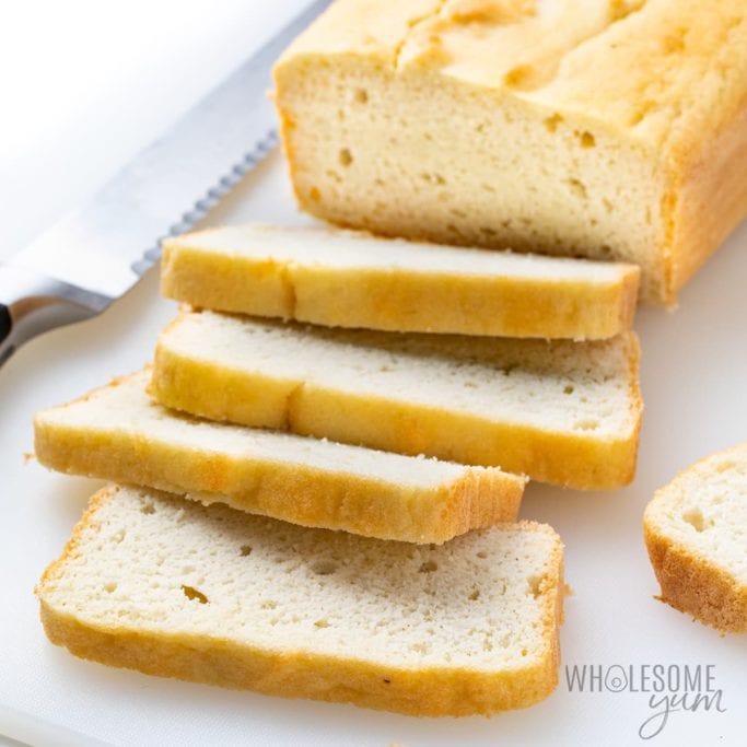 Sliced keto friendly bread.