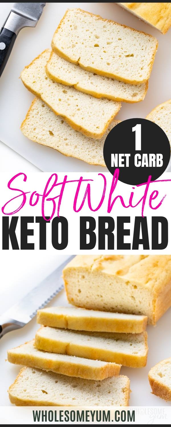 Soft white keto bread recipe pin