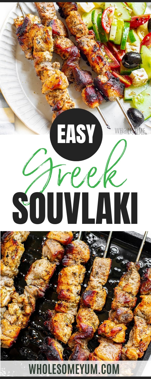 Greek souvlaki recipe pin.