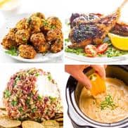New Year's Eve recipe collage.