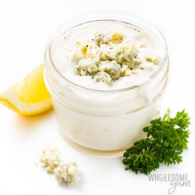 jar of keto blue cheese dressing