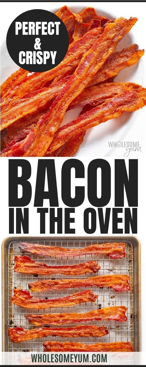 How to make bacon in the oven: recipe pin