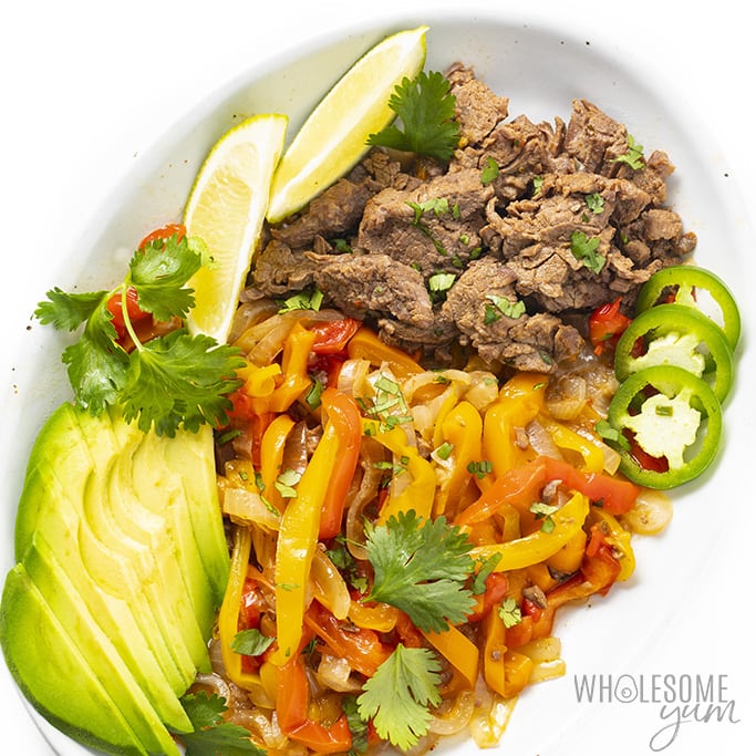 Instant Pot fajitas on a platter