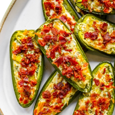 Jalapeno poppers recipe close up.