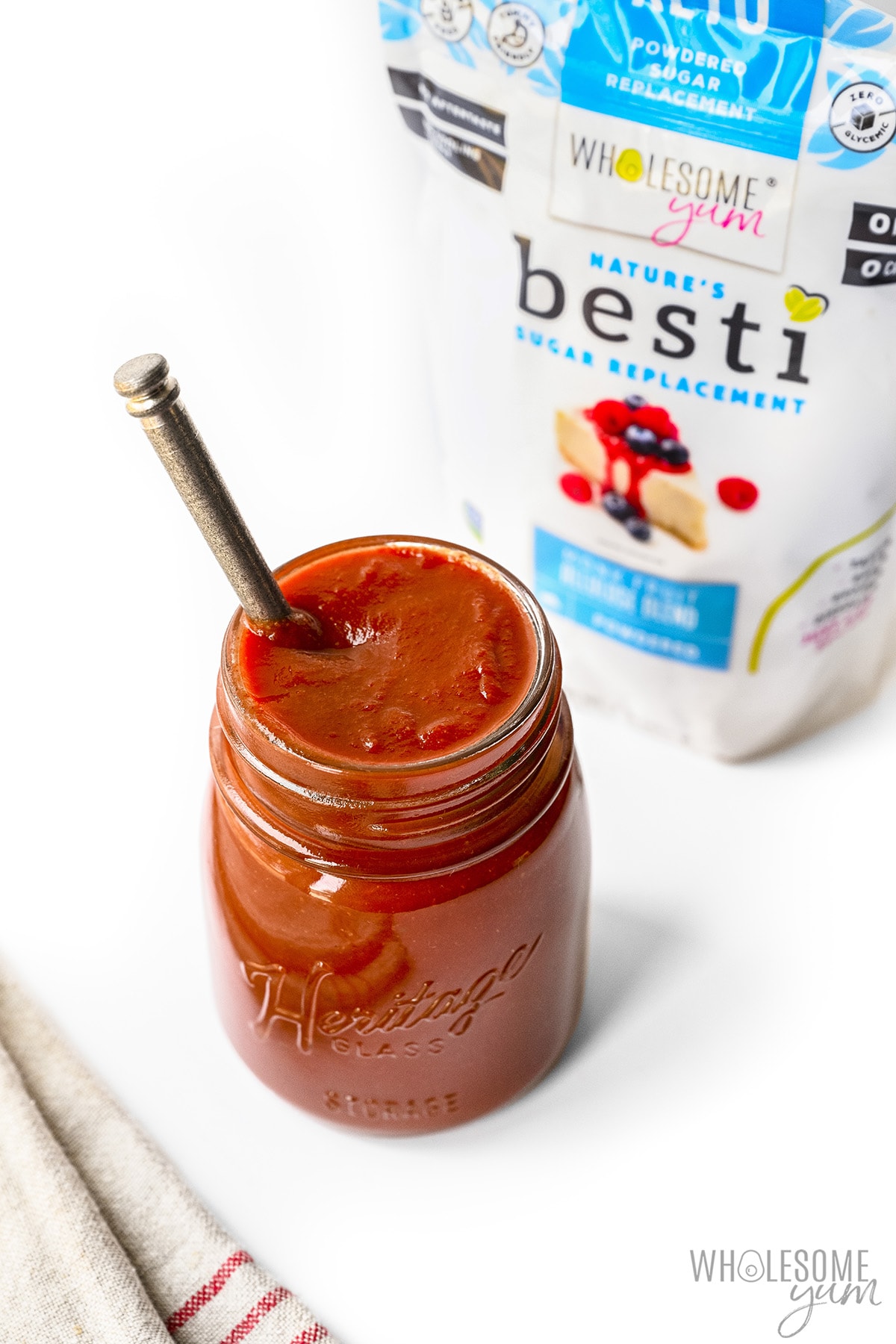 Sugar free BBQ sauce with bag of Besti.