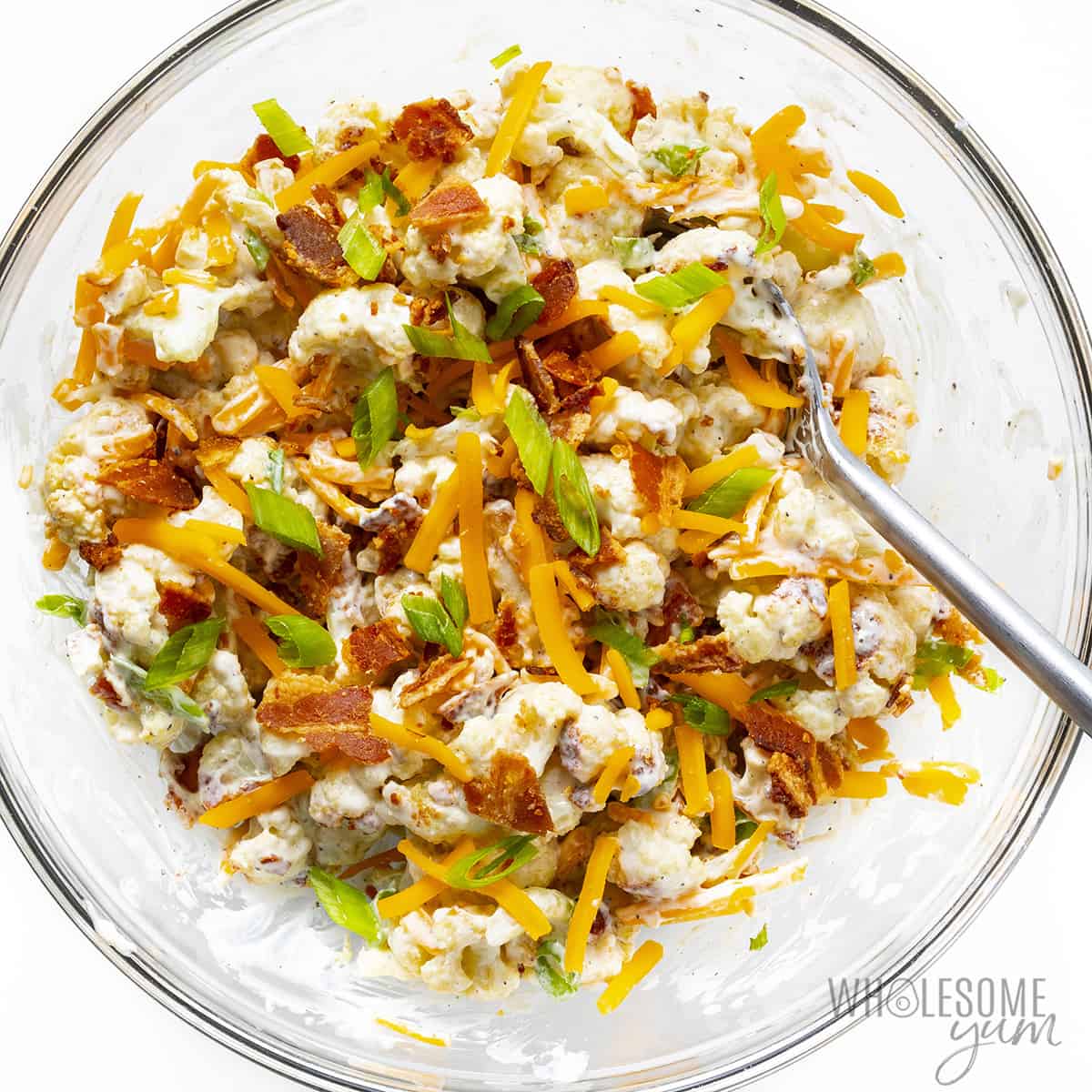 Finished cauliflower salad recipe.