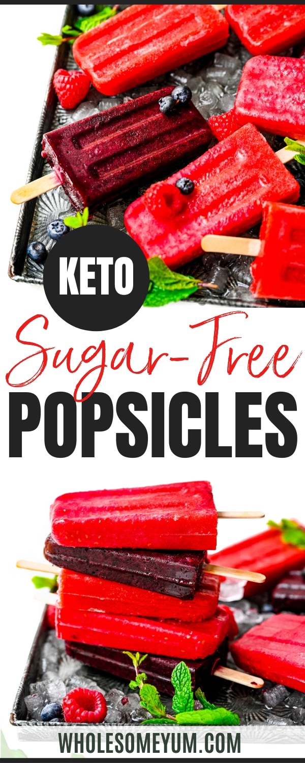 Sugar free popsicles recipe pin.