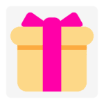 Gift box with pink ribbon.