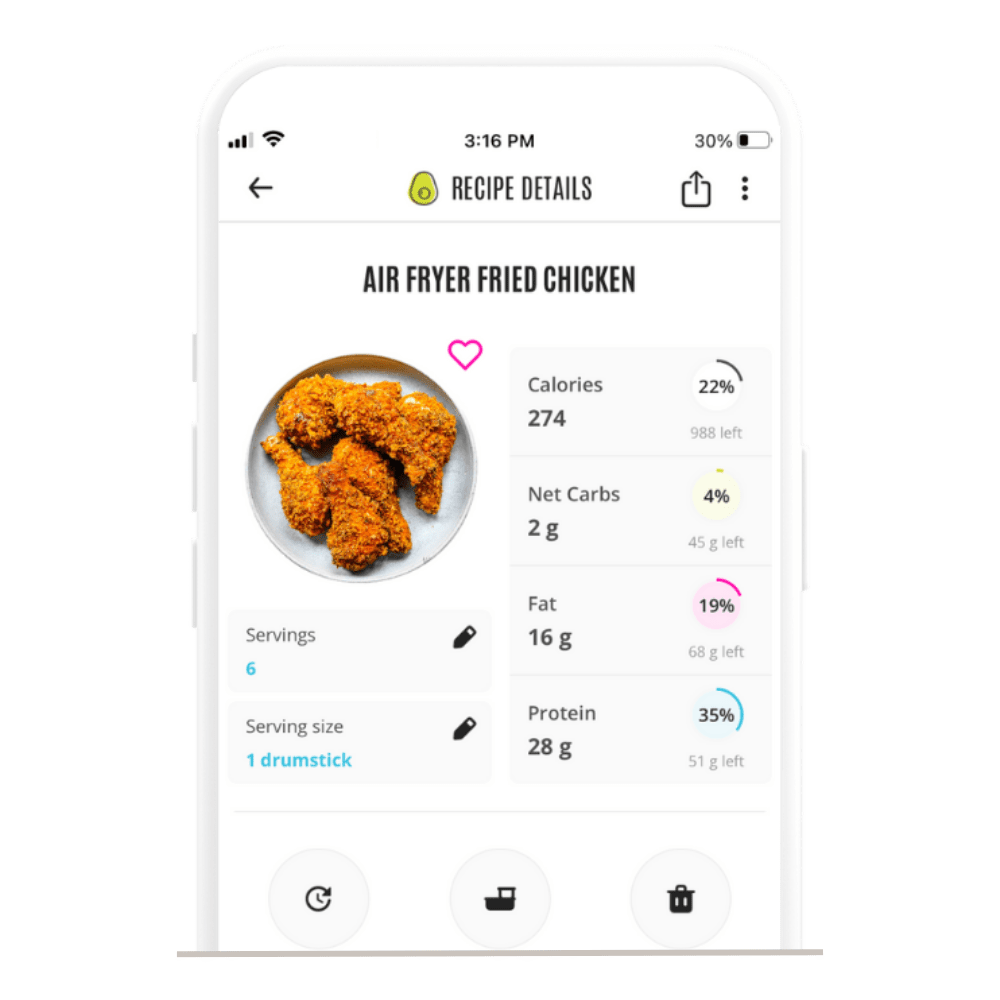 Wholesome Yum app with air fryer fried chicken recipe.